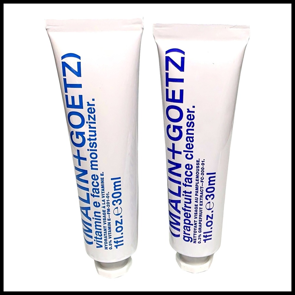 Malin+Goetz Vitamin E Face Moisturizer & Grapefruit Face Cleanser Duo 1oz 30ml